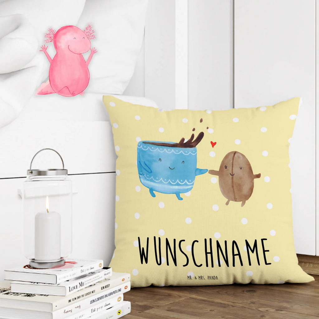 Personalised cushion Coffee Bean small animals, cute, funny, cute animal motives, hand drawn, small world, funny sayings, good mood, happy, gifts, gift ideas, special gifts, animal lover, card, coffee bean, happiness, pleasure, Coffee, satisfaction