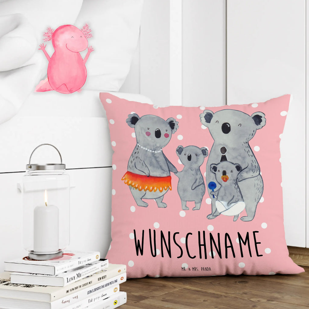 Personalised cushion Koala Family bedrucken, Wunschname, Kissen, Name, personalisiert, Kopfkissen, Familie, Vatertag, Muttertag, Bruder, Schwester, Mama, Papa, Oma, Opa, Koalas, Family, Kinder, Familienleben, Koala, Geschwister