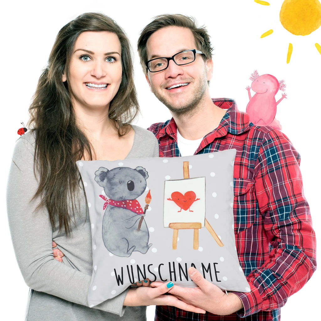 Personalised cushion Koala bear Artist Koala, love, feelings, artist, proof of love, love gift, drawing