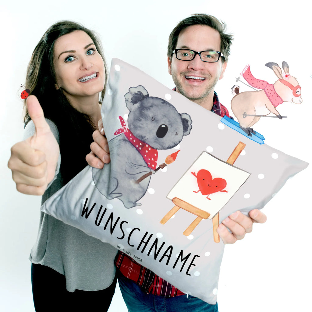 Personalised cushion Koala bear Artist Koala, love, feelings, artist, proof of love, love gift, drawing