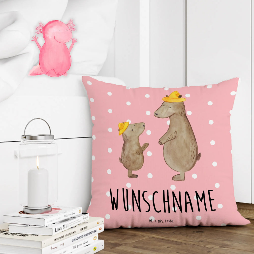 Personalizowana poduszka Niedźwiedzie z kapeluszami Kissen, Name, Kopfkissen, Personalisiert, Wunschname, Bedrucken, Schwester, Familie, Vatertag, Opa, Oma, Muttertag, Papa, Mama, Bruder, Bären, Kind, Paps, Lieblingsmensch, Kinder, Dad, Söhne, Papi, Bär, Vorbild, Daddy, Vater-Sohn, Vater, Sohn, Family