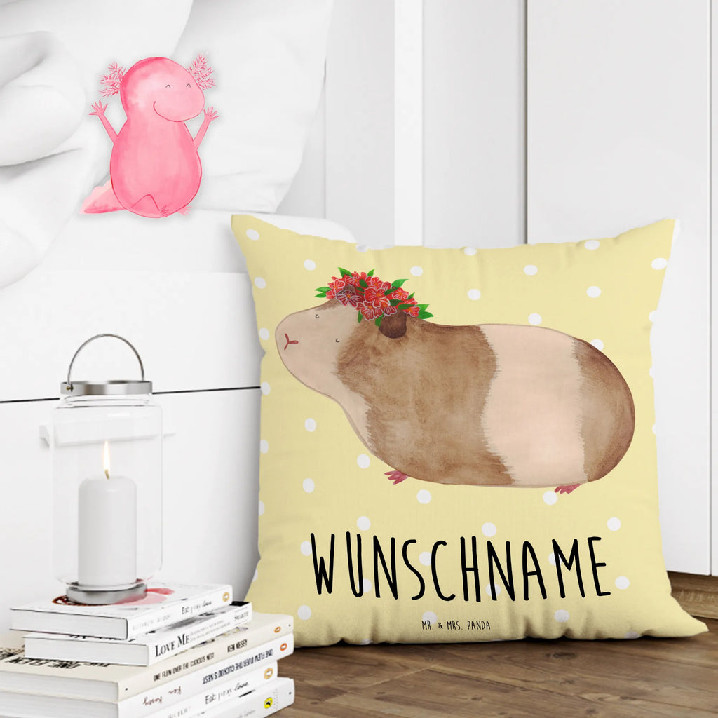 Personalisiertes Kissen Meerschweinchen weise Kopfkissen, Wunschname, Kissen, personalisiert, Name, bedrucken, Tiermotive, Gute Laune, lustige Sprüche, Tiere, Wunderland, Spruch, Motivation, Meerschweinchen, Realität, Wunder, Meerie, Meeries, Blumenkind, Weisheit