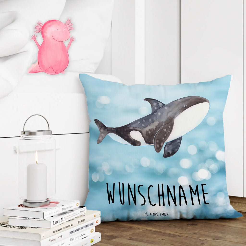 Personalised cushion Orca Seafood, aquatic animals, ocean, sea, fish, shells, corals, reef, whale, narwhal, sea urchin, lobster, platypus, turtle, manatee, crocodile, orca, shrimp, gifts for seafood lovers, water world, underwater animals, underwater world, vacation, deep sea, seafood fans, gift ideas, seafood decoration, seafood posters, killer whale, motivation, startup, new start, work, opportunities, office, orcas, self-love
