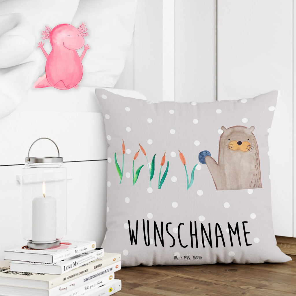 Personalised cushion otter Stone otter, marten, sea otter, European otter, water mammal, aquatic animal, baby otter, predator, water, otter gifts, animal lover, gift ideas for animal lovers, animal, mammal, water animal, gifts for people in love, Otter Sea Otter Lake Otter