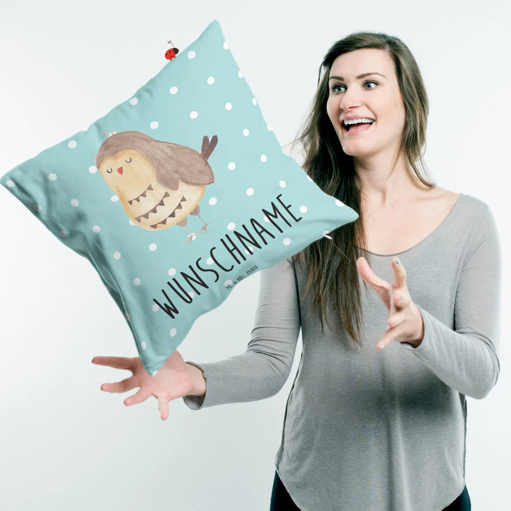 Personalisiertes Kissen Eule Zufrieden Bedrucken, Wunschname, Kopfkissen, Kissen, Name, Personalisiert, Eule, Romantisch, Spruch schön, Geschenk Hochzeitstag, Eule Deko, Wortspiel Lustig, Eule Spruch, Liebe Spruch, Owl