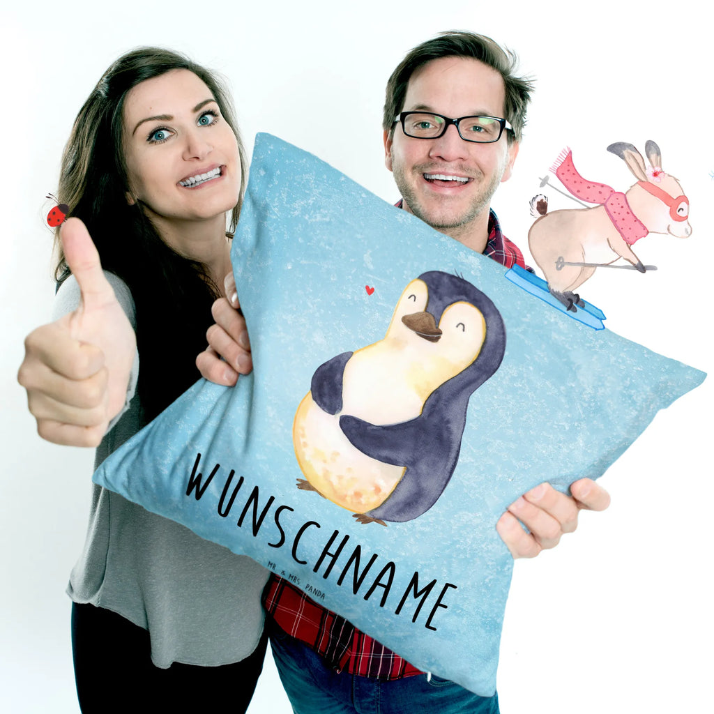 Personalisiertes Kissen Pinguin Diät Kopfkissen, Wunschname, Kissen, Bedrucken, Personalisiert, Name, Pinguin, Diät, Abspecken, Motivation, Abnehmen, Körperliebe, Gewicht, Pinguine, Selbstrespekt, Selbstliebe
