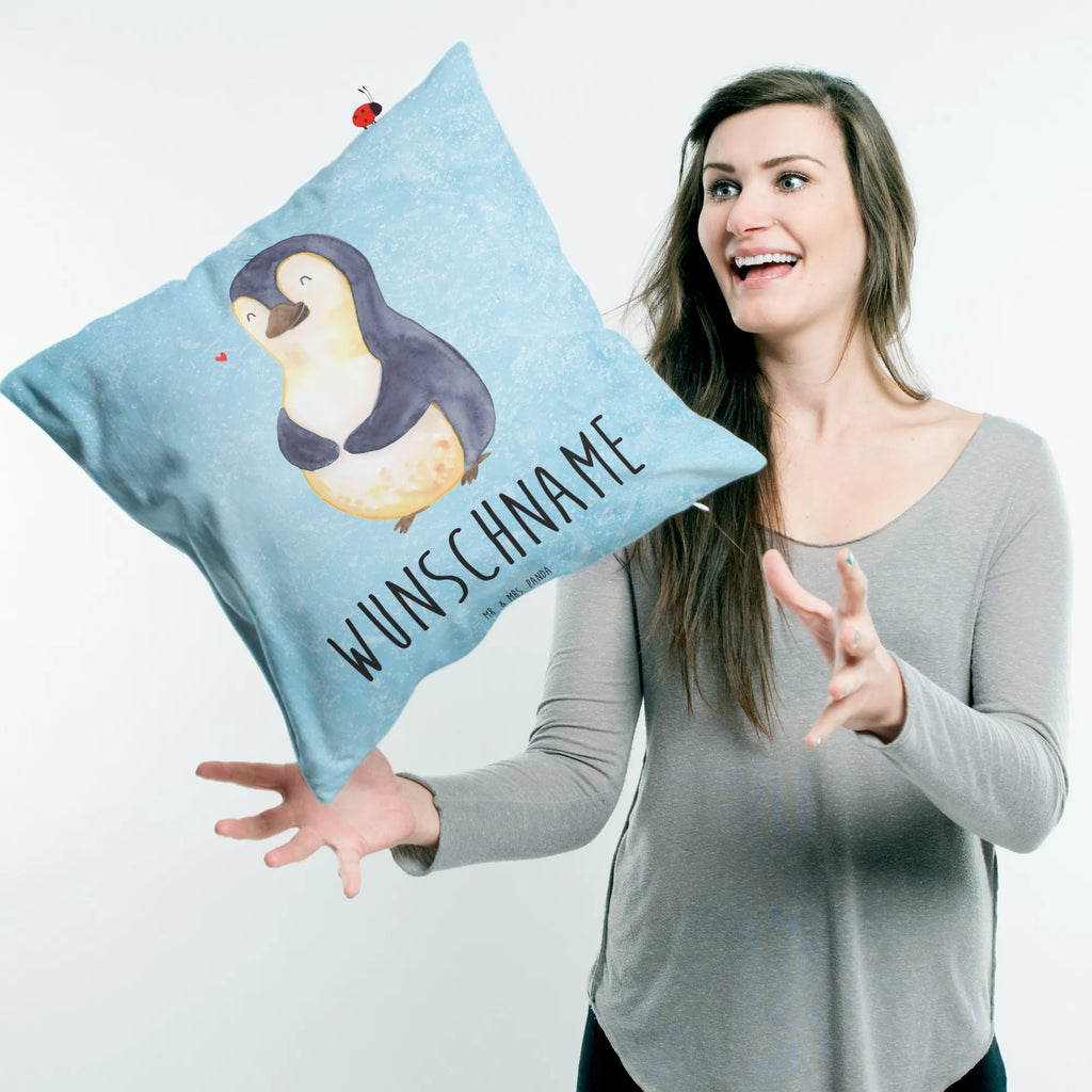 Personalisiertes Kissen Pinguin Diät Kopfkissen, Wunschname, Kissen, Bedrucken, Personalisiert, Name, Pinguin, Diät, Abspecken, Motivation, Abnehmen, Körperliebe, Gewicht, Pinguine, Selbstrespekt, Selbstliebe