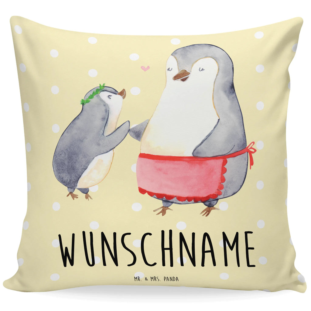 Personalisiertes Kissen Pinguin mit Kind Kissen, Kopfkissen, Name, Bedrucken, Wunschname, Personalisiert, Muttertag, Oma, Mama, Vatertag, Opa, Familie, Papa, Bruder, Schwester, Mami, Geburststag, Geschenk, Mutter, Mutti