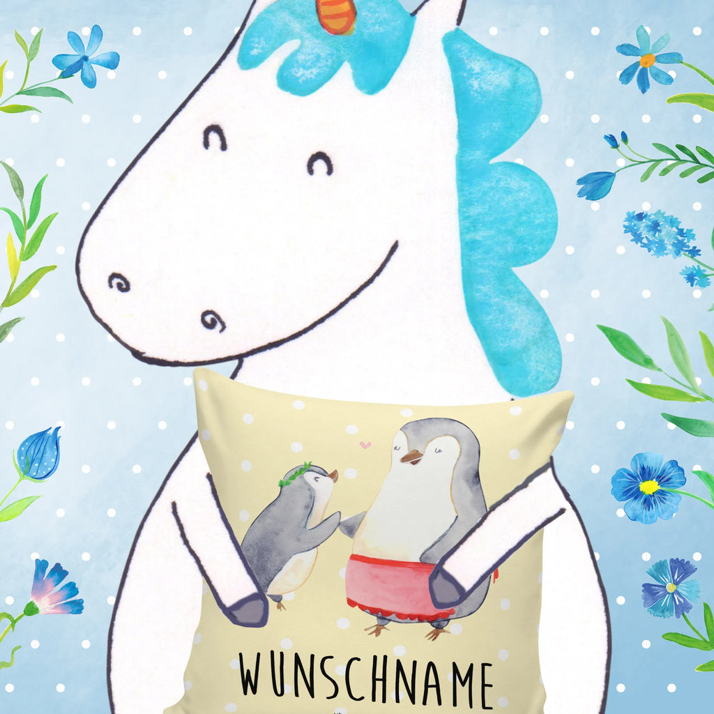 Personalisiertes Kissen Pinguin mit Kind Kissen, Kopfkissen, Name, Bedrucken, Wunschname, Personalisiert, Muttertag, Oma, Mama, Vatertag, Opa, Familie, Papa, Bruder, Schwester, Mami, Geburststag, Geschenk, Mutter, Mutti