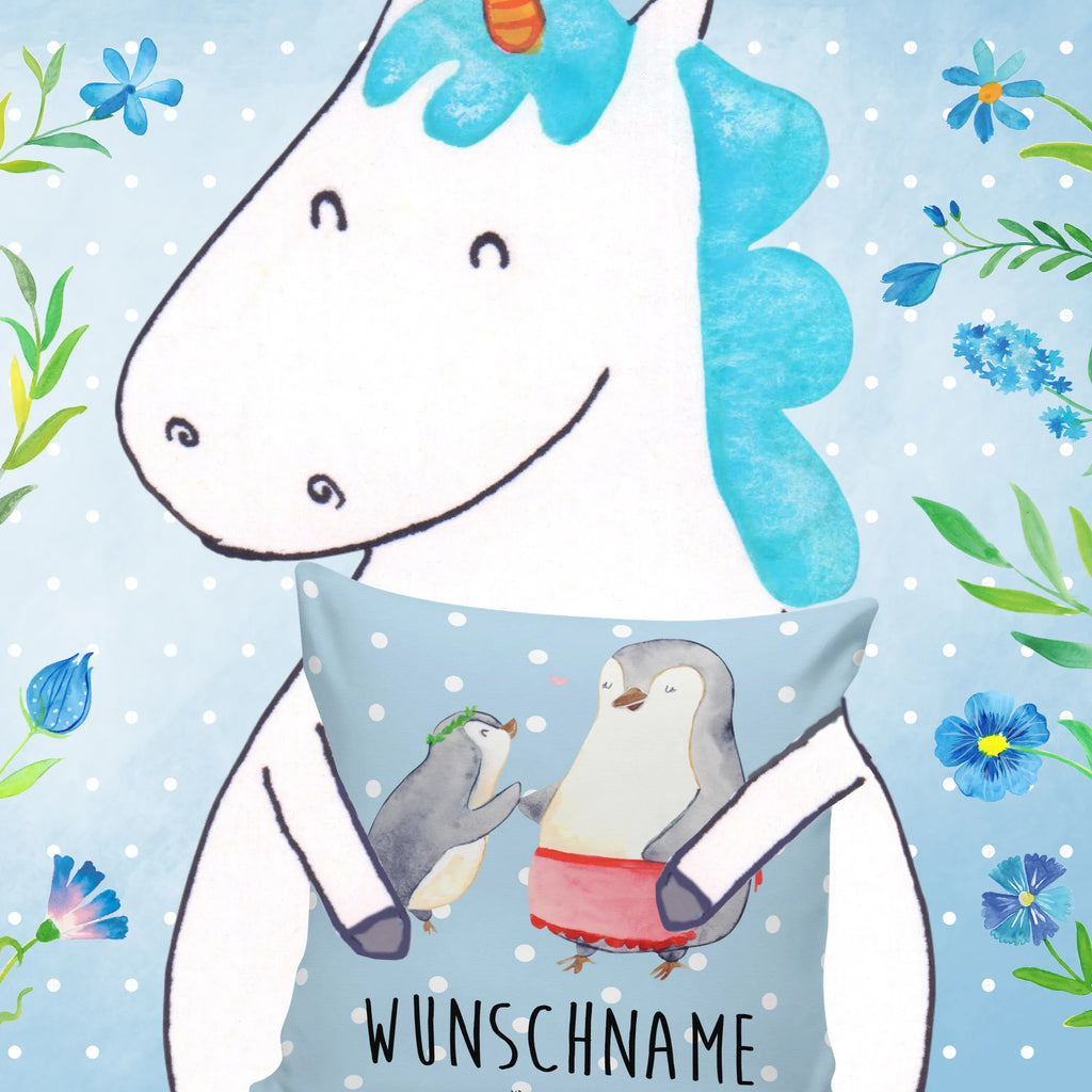 Personalisiertes Kissen Pinguin mit Kind Kissen, Kopfkissen, Name, Bedrucken, Wunschname, Personalisiert, Muttertag, Oma, Mama, Vatertag, Opa, Familie, Papa, Bruder, Schwester, Mami, Geburststag, Geschenk, Mutter, Mutti