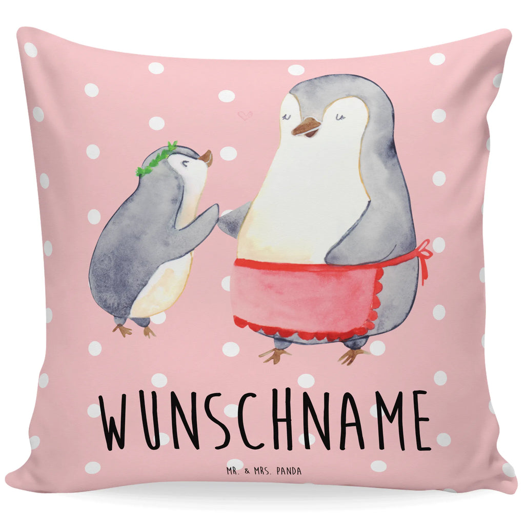 Personalisiertes Kissen Pinguin mit Kind Kissen, Kopfkissen, Name, Bedrucken, Wunschname, Personalisiert, Muttertag, Oma, Mama, Vatertag, Opa, Familie, Papa, Bruder, Schwester, Mami, Geburststag, Geschenk, Mutter, Mutti