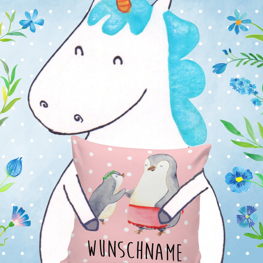Personalisiertes Kissen Pinguin mit Kind Kissen, Kopfkissen, Name, Bedrucken, Wunschname, Personalisiert, Muttertag, Oma, Mama, Vatertag, Opa, Familie, Papa, Bruder, Schwester, Mami, Geburststag, Geschenk, Mutter, Mutti