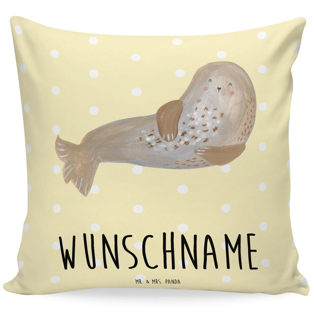 Personalised cushion seal Laugh small animals, cute, funny, cute animal motives, hand drawn, small world, funny sayings, good mood, happy, gifts, gift ideas, special gifts, animal lover, card, Baltic Sea, Beach, Seals, Seal, Sea animal, North Sea