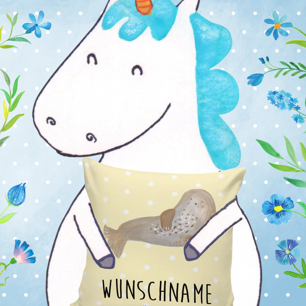 Personalised cushion seal Laugh small animals, cute, funny, cute animal motives, hand drawn, small world, funny sayings, good mood, happy, gifts, gift ideas, special gifts, animal lover, card, Baltic Sea, Beach, Seals, Seal, Sea animal, North Sea