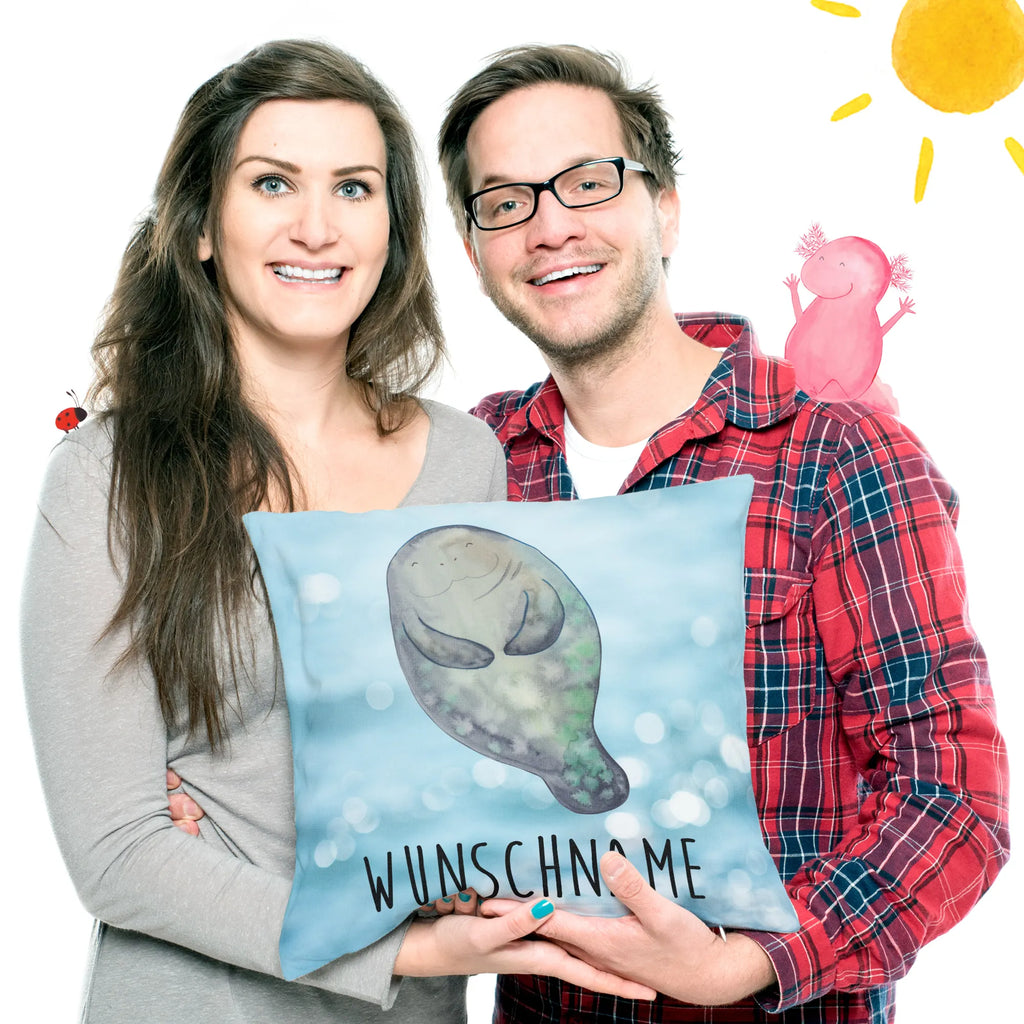 Personalizowana poduszka morska krowa Szczęśliwy Zwierzeta morskie, Morze, Wakacje