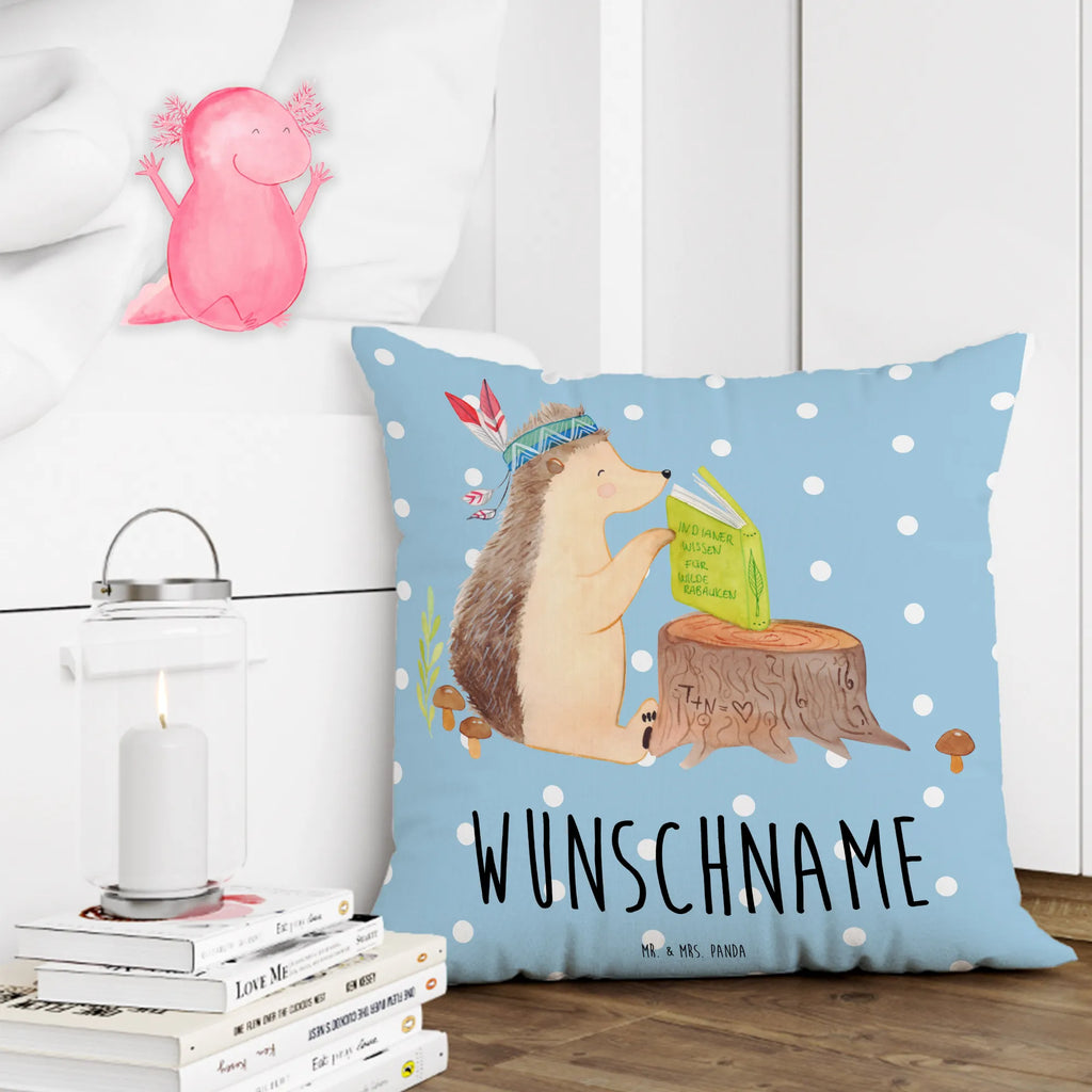 Personalised cushion Hedgehog feather headdress Forest animals, Campfire, Camping, Adventure, Indians, Hedgehogs