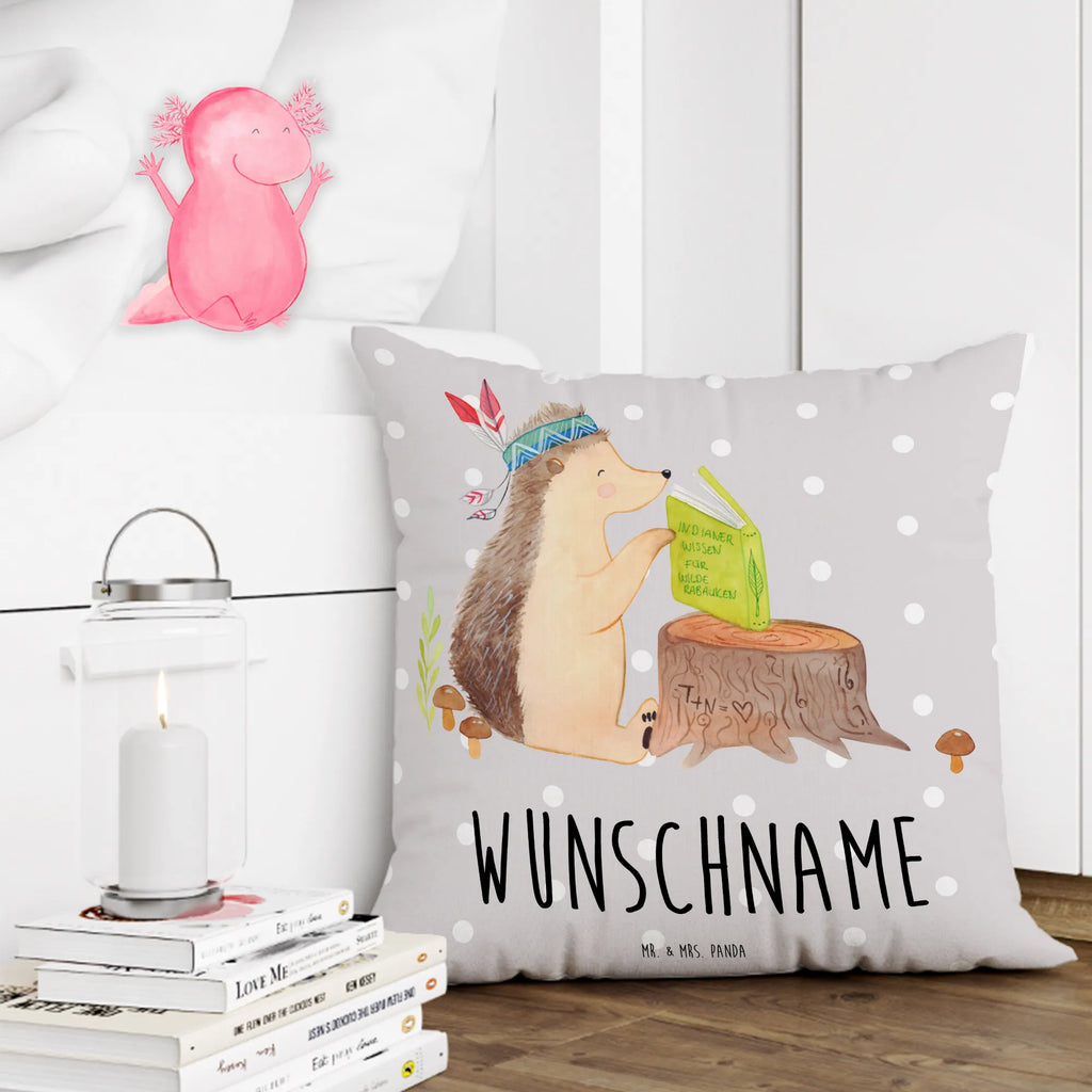 Personalised cushion Hedgehog feather headdress Forest animals, Campfire, Camping, Adventure, Indians, Hedgehogs