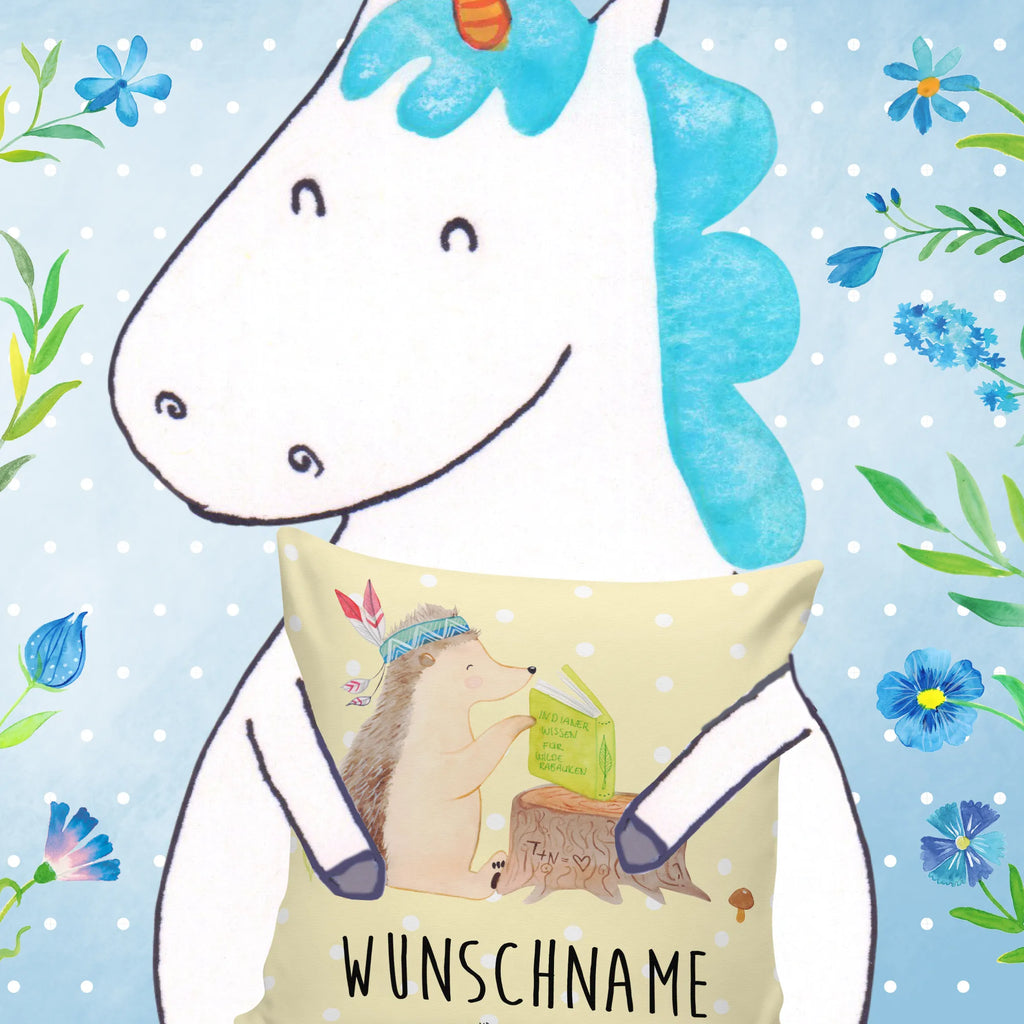 Personalised cushion Hedgehog feather headdress Forest animals, Campfire, Camping, Adventure, Indians, Hedgehogs