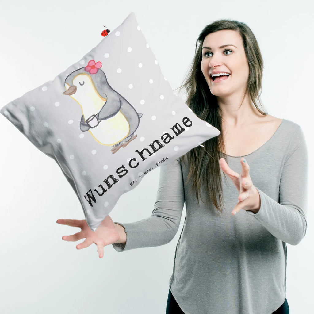 Personalised cushion penguin Best mother in law in the world for, thank you, gift, giving, birthday, birthday present, gift idea, souvenir, make you happy, gift tip, mom, by marriage, mother, Mother-in-law, mother-in-law, spouse&#39;s mother, parents-in-law