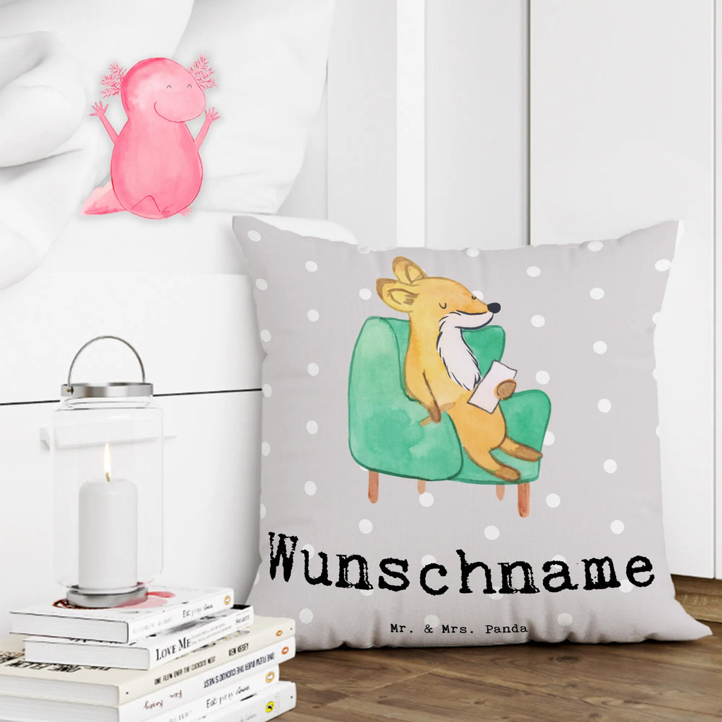 Personalisiertes Kissen Fuchs Bester Zuhörer der Welt Kopfkissen, bedrucken, Name, Kissen, Wunschname, personalisiert, für, Dankeschön, Geschenk, Schenken, Geburtstag, Geburtstagsgeschenk, Geschenkidee, Danke, Bedanken, Mitbringsel, Freude machen, Geschenktipp, Hilfsbereit, Freundin, Hilfe, offenes Ohr, Zuhörer, Freund