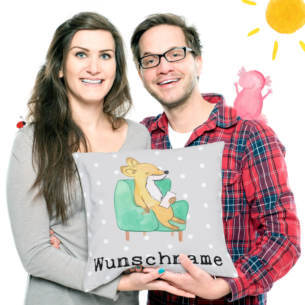 Personalisiertes Kissen Fuchs Bester Zuhörer der Welt Kopfkissen, bedrucken, Name, Kissen, Wunschname, personalisiert, für, Dankeschön, Geschenk, Schenken, Geburtstag, Geburtstagsgeschenk, Geschenkidee, Danke, Bedanken, Mitbringsel, Freude machen, Geschenktipp, Hilfsbereit, Freundin, Hilfe, offenes Ohr, Zuhörer, Freund