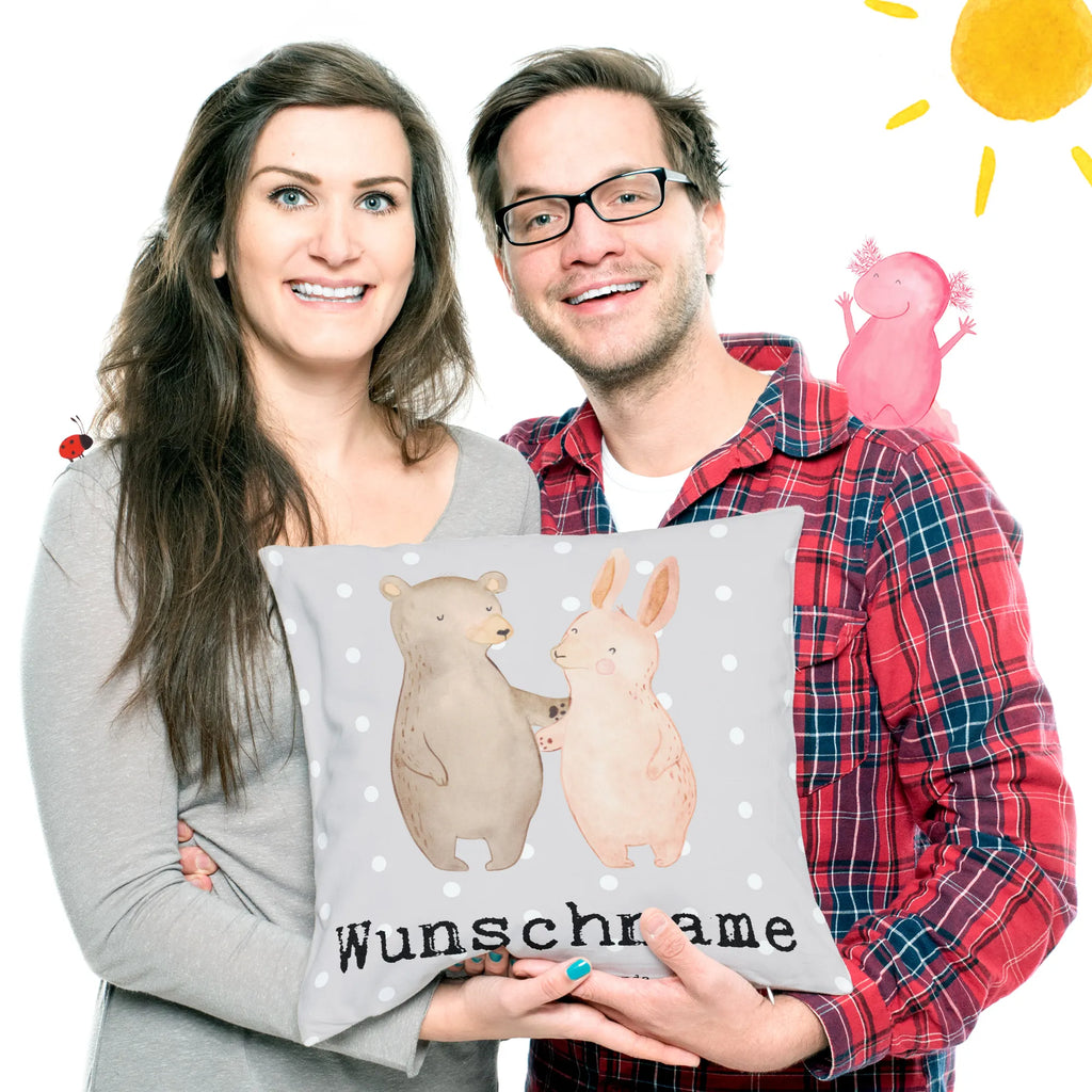 Personalisiertes Kissen Hase Beste Freunde der Welt bedrucken, personalisiert, Kopfkissen, Kissen, Wunschname, Name, für, Dankeschön, Geschenk, Schenken, Geburtstag, Geburtstagsgeschenk, Geschenkidee, Danke, Bedanken, Mitbringsel, Freude machen, Geschenktipp, Freundschaft, Freunde, bae, bff, Freundin, Clique, best friends, Kumpel, Freund