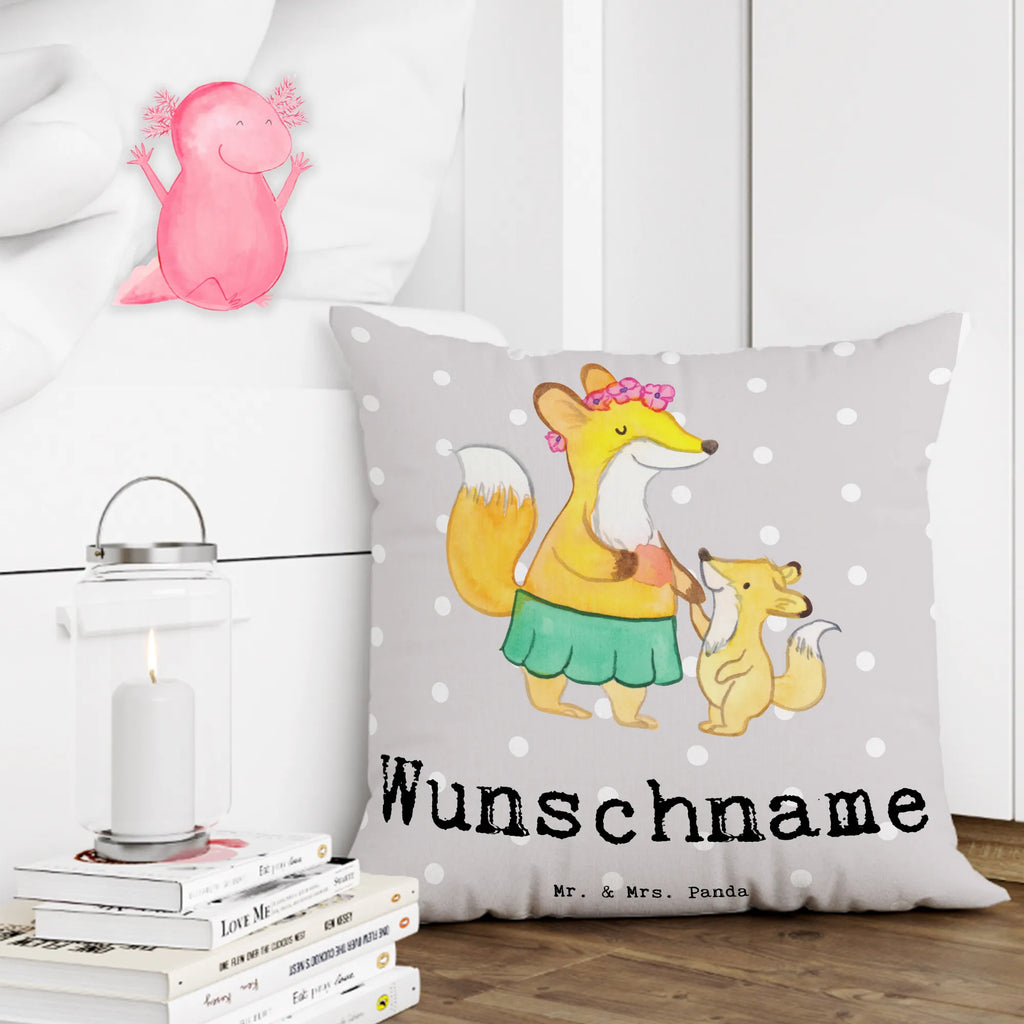Personalisiertes Kissen Fuchs Beste Mama der Welt Name, Bedrucken, Personalisiert, Kissen, Kopfkissen, Wunschname, Geschenkidee, Geschenk, Schenken, Mitbringsel, Geburtstag, Geburtstagsgeschenk, für, Danke, Dankeschön, Bedanken, Freude machen, Geschenktipp, Mama, Mutter, Mutti, Tochter, Beste, Sohn, Mami, Beste Mama, Supermama, Ma, Muttertag