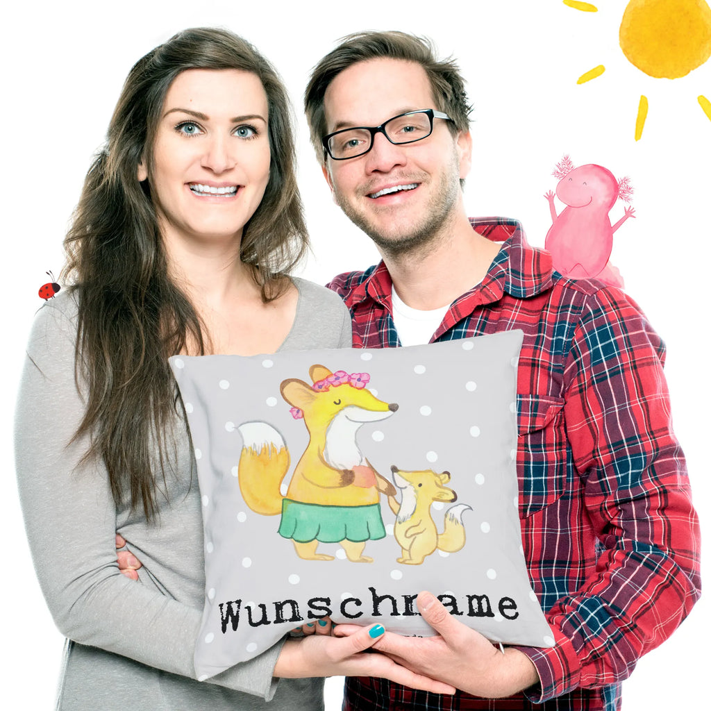 Personalisiertes Kissen Fuchs Beste Mama der Welt Name, Bedrucken, Personalisiert, Kissen, Kopfkissen, Wunschname, Geschenkidee, Geschenk, Schenken, Mitbringsel, Geburtstag, Geburtstagsgeschenk, für, Danke, Dankeschön, Bedanken, Freude machen, Geschenktipp, Mama, Mutter, Mutti, Tochter, Beste, Sohn, Mami, Beste Mama, Supermama, Ma, Muttertag
