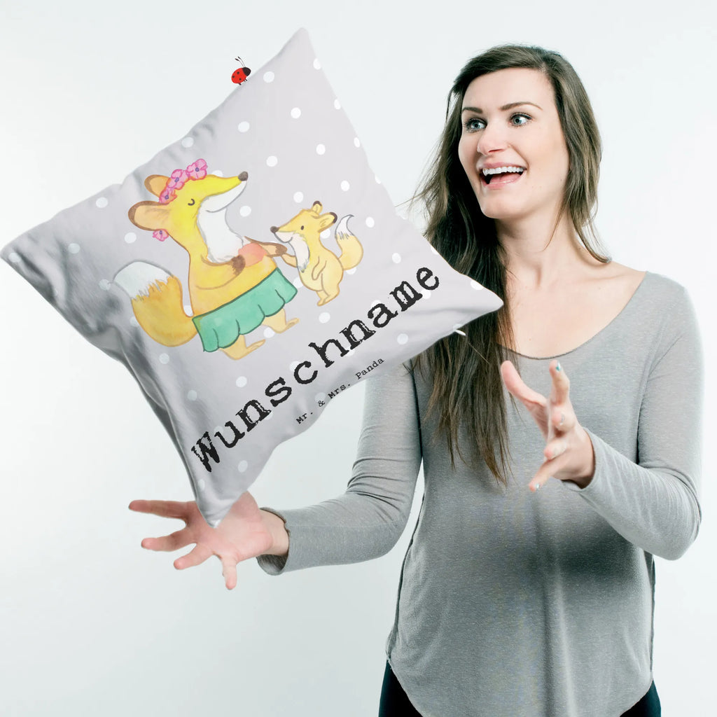 Personalisiertes Kissen Fuchs Beste Mama der Welt Name, Bedrucken, Personalisiert, Kissen, Kopfkissen, Wunschname, Geschenkidee, Geschenk, Schenken, Mitbringsel, Geburtstag, Geburtstagsgeschenk, für, Danke, Dankeschön, Bedanken, Freude machen, Geschenktipp, Mama, Mutter, Mutti, Tochter, Beste, Sohn, Mami, Beste Mama, Supermama, Ma, Muttertag