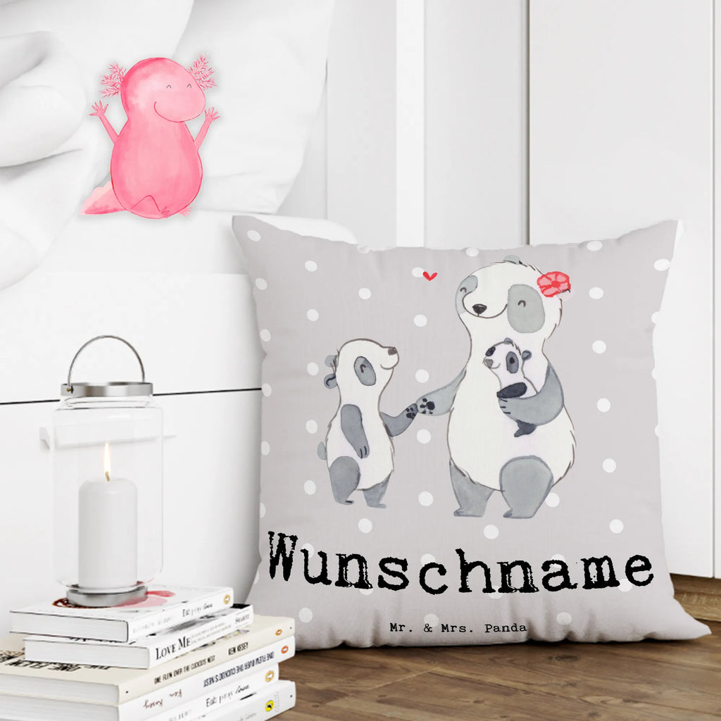 Personalizowana poduszka Panda Najlepsza mama na świecie dla, Dziękuję, Prezent, Wręczyć, Urodziny, Prezent urodzinowy, Pomysł na prezent, Podziękować, Upominek, Sprawić radość, Tip na prezent