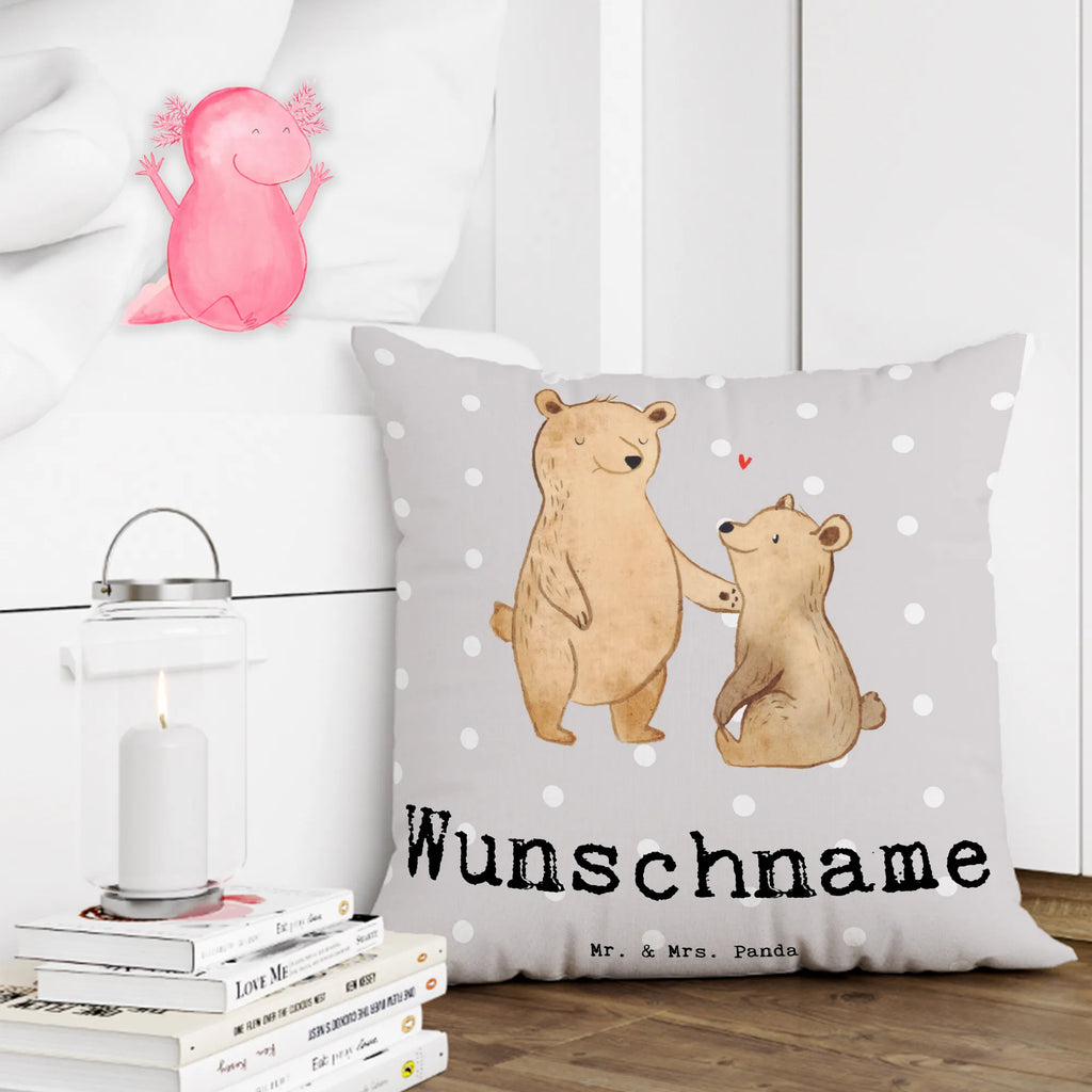 Personalised cushion bear World&#39;s Best Dad for, thank you, gift, giving, birthday, birthday present, gift idea, souvenir, make you happy, gift tip, dad, papi, best, papa, gift father, family, little thing, daddy, parents, man, Father