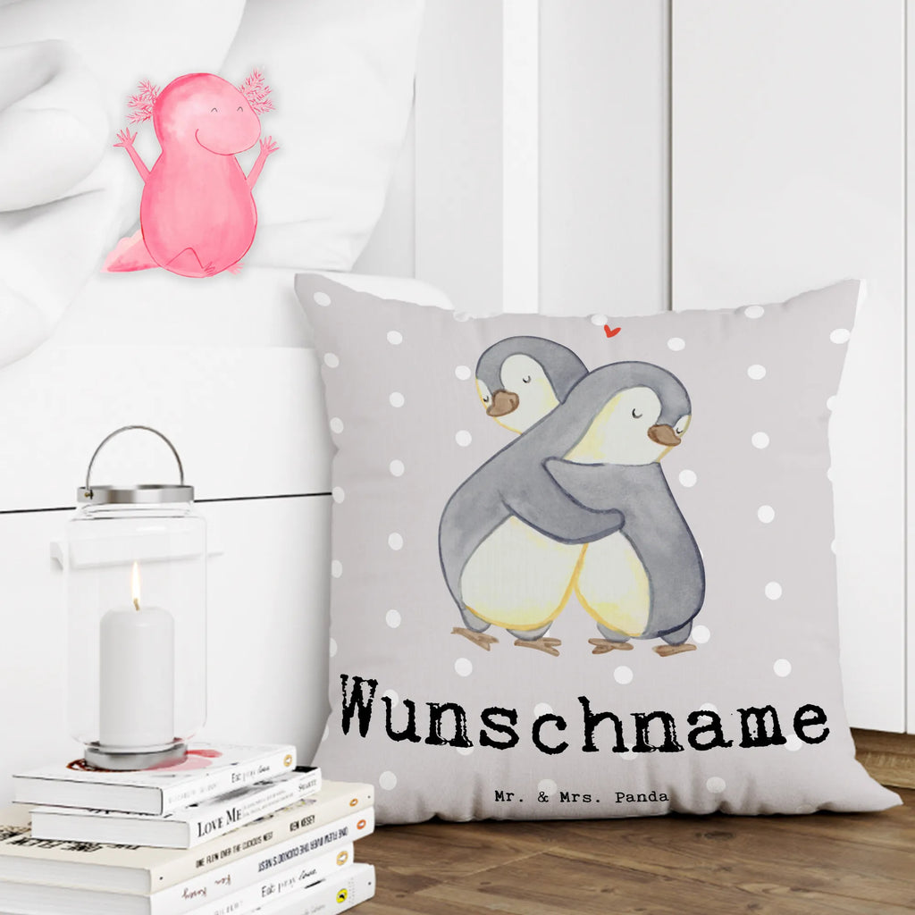 Personalisiertes Kissen Pinguin Bester Kuschelpartner der Welt Kopfkissen, personalisiert, Name, bedrucken, Wunschname, Kissen, für, Dankeschön, Geschenk, Schenken, Geburtstag, Geburtstagsgeschenk, Geschenkidee, Danke, Bedanken, Mitbringsel, Freude machen, Geschenktipp, Ehemann, verliebt, Freundin, Ehepartner, Partner, Freund, Ehefrau, Lebenspartner, Bett, Kuscheln, Hochzeitstag, Liebe, Kuschelpartner