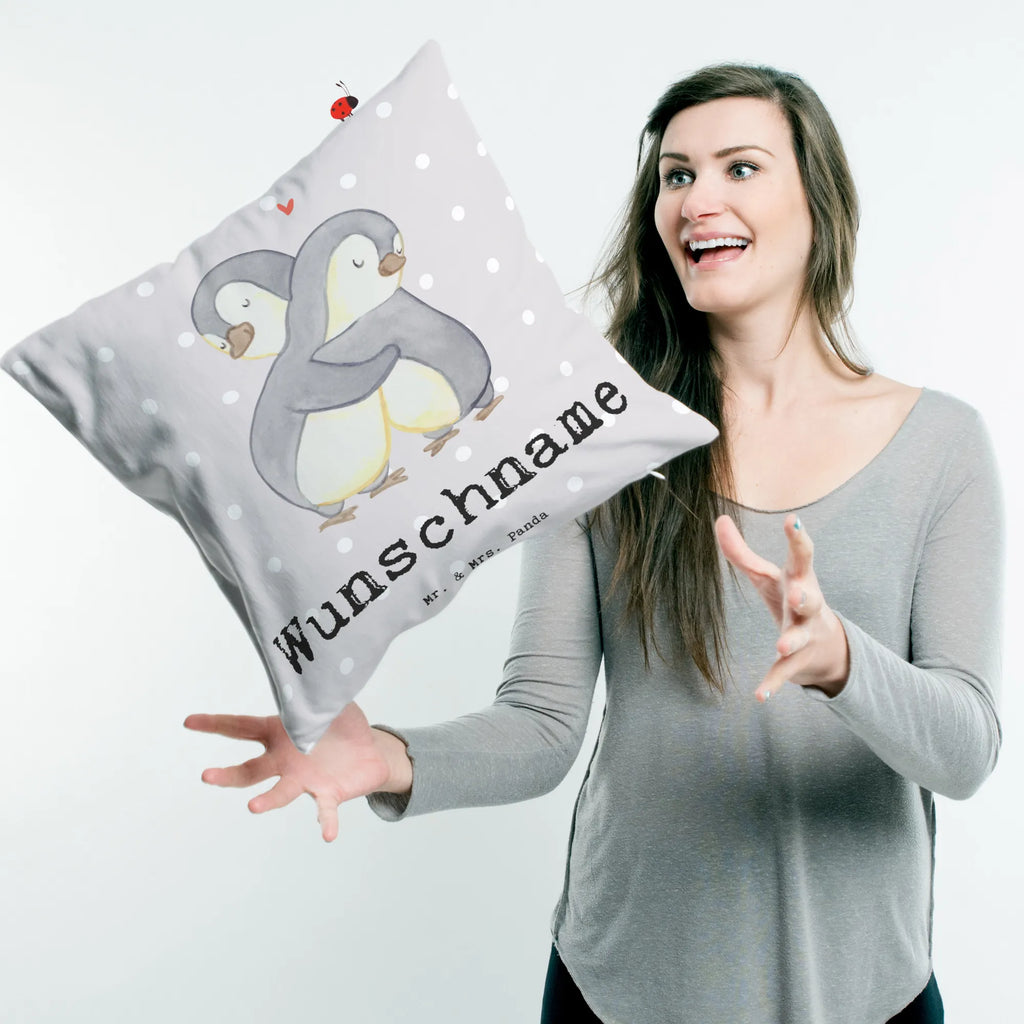 Personalisiertes Kissen Pinguin Bester Kuschelpartner der Welt Kopfkissen, personalisiert, Name, bedrucken, Wunschname, Kissen, für, Dankeschön, Geschenk, Schenken, Geburtstag, Geburtstagsgeschenk, Geschenkidee, Danke, Bedanken, Mitbringsel, Freude machen, Geschenktipp, Ehemann, verliebt, Freundin, Ehepartner, Partner, Freund, Ehefrau, Lebenspartner, Bett, Kuscheln, Hochzeitstag, Liebe, Kuschelpartner
