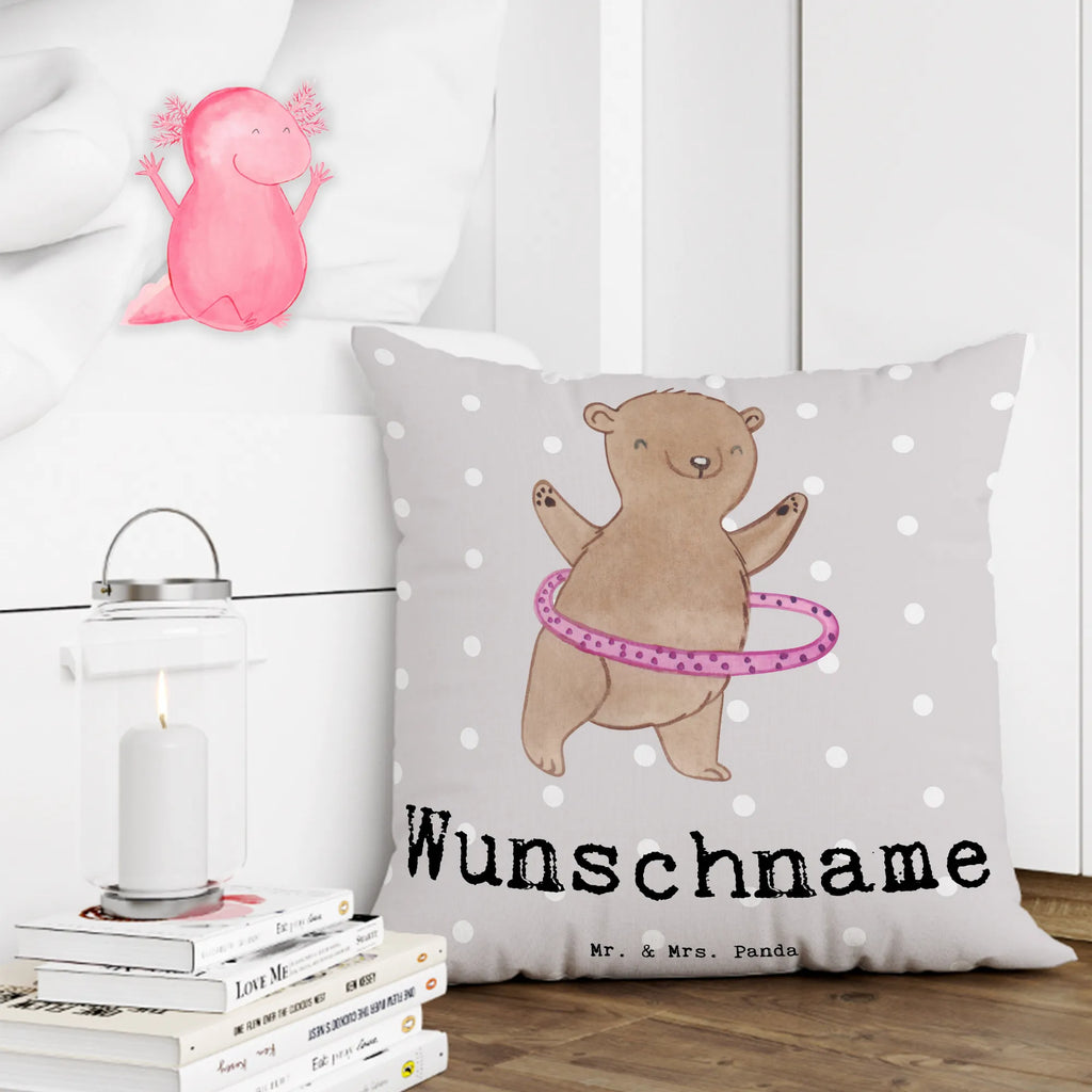 Personalizowana poduszka niedźwiedź hula-hop Prezent, Sport, Dyscyplina sportowa, Hobby, Darować, Dziękuję, Dzięki, Wyróżnienie, Wygrana, Sportowiec