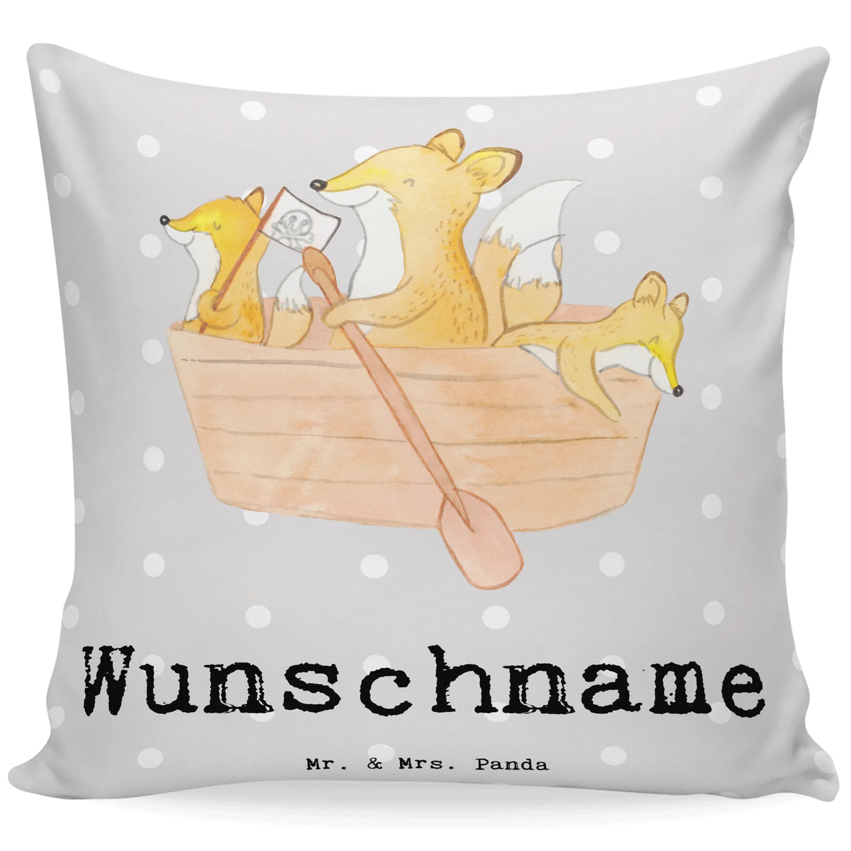 Personalised cushion Fox Canoeing Gift, sport, hobby, giving, thank you, award, profit, athlete, Canoeing, canoe tour, canoe school, paddling tour, canoe rental