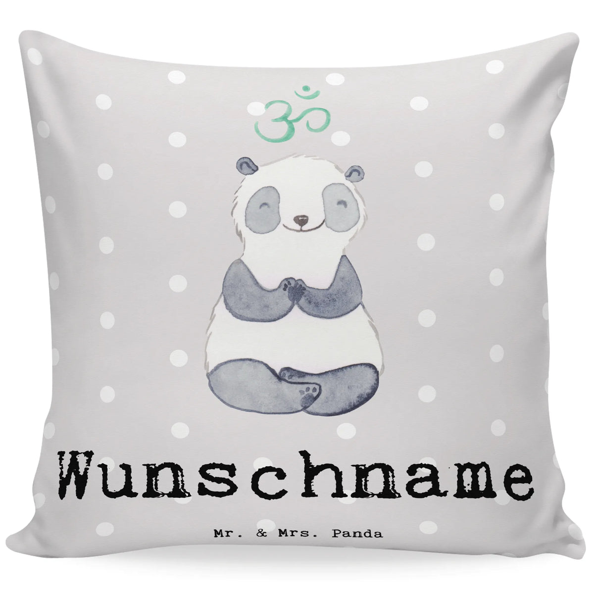 Personalised cushion panda meditate Gift, sport, hobby, giving, thank you, award, profit, athlete, meditation course, meditation, Meditate