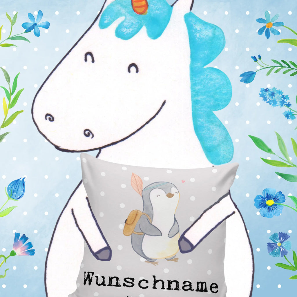 Personalisiertes Kissen Pinguin Ausflug Bedrucken, Wunschname, Name, Kopfkissen, Personalisiert, Kissen, Geschenk, Schenken, Sport, Sportart, Hobby, Danke, Dankeschön, Auszeichnung, Gewinn, Sportler, Ausflug, Ausflüge machen, Reisen, Ausflugsziele