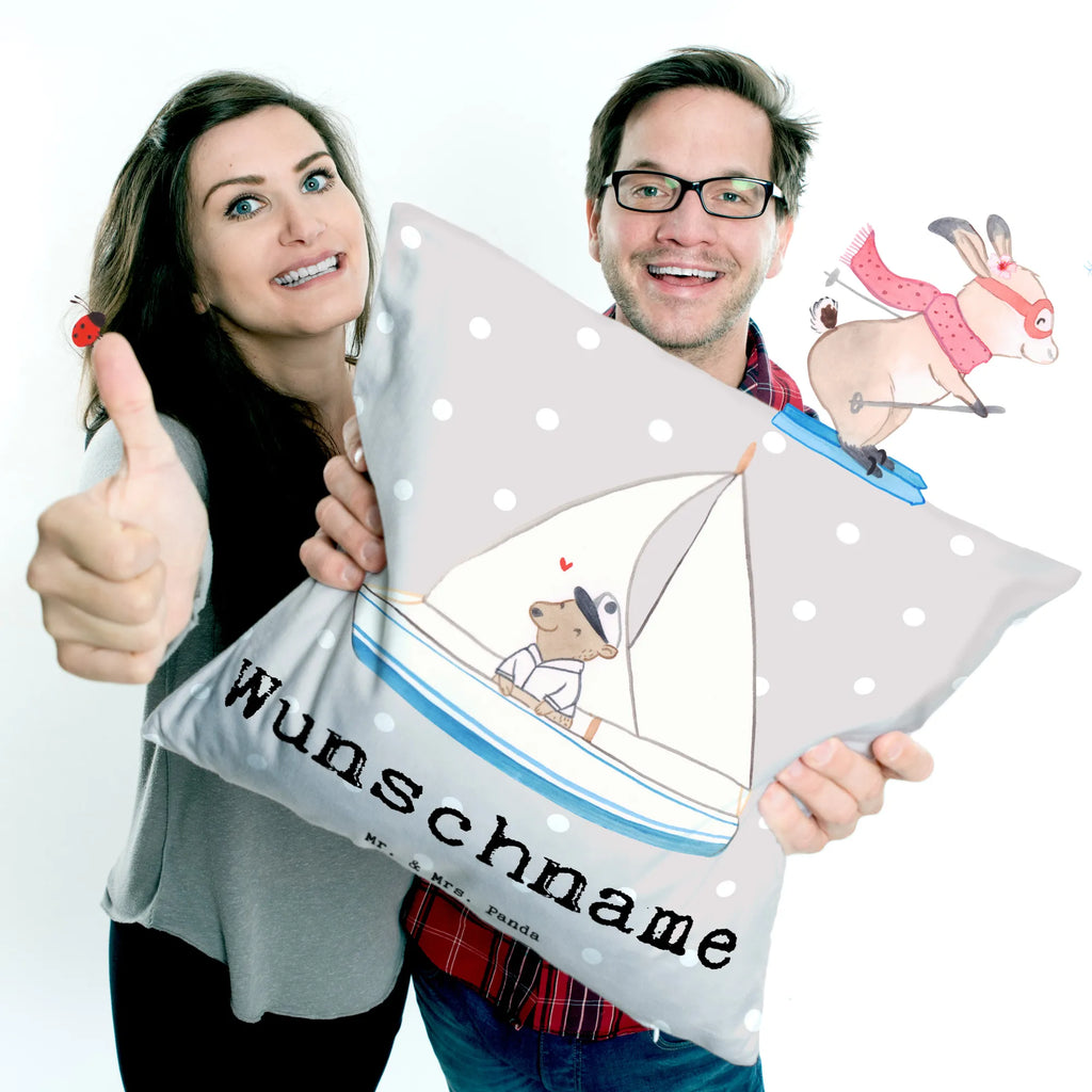 Personalised cushion bear Sail Gift, sport, hobby, giving, thank you, award, profit, athlete, sailing trip, sailing boat, yacht club, sailing, sailing school