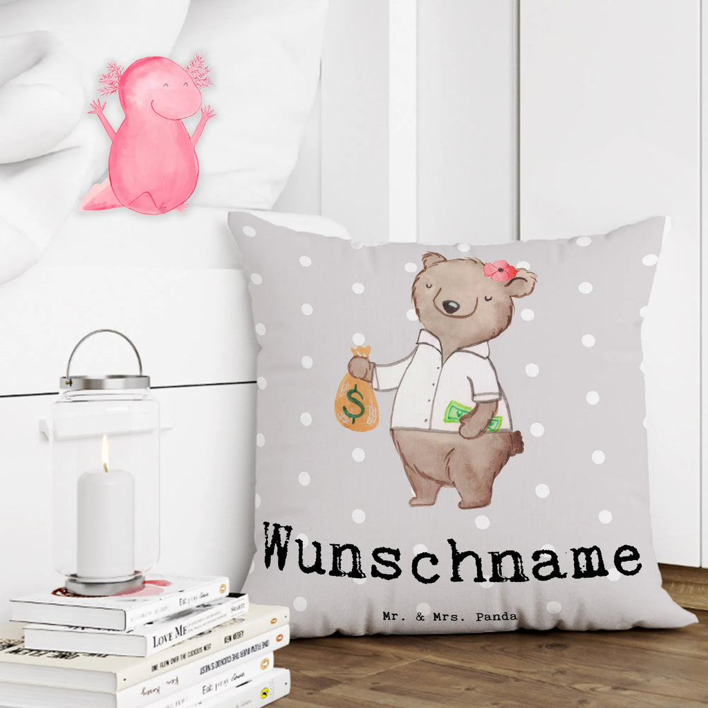 Personalised cushion female banker heart gift, gift idea, best, farewell gift, passing exam, anniversary, retirement, promotion, job start, sayings, funny, profession