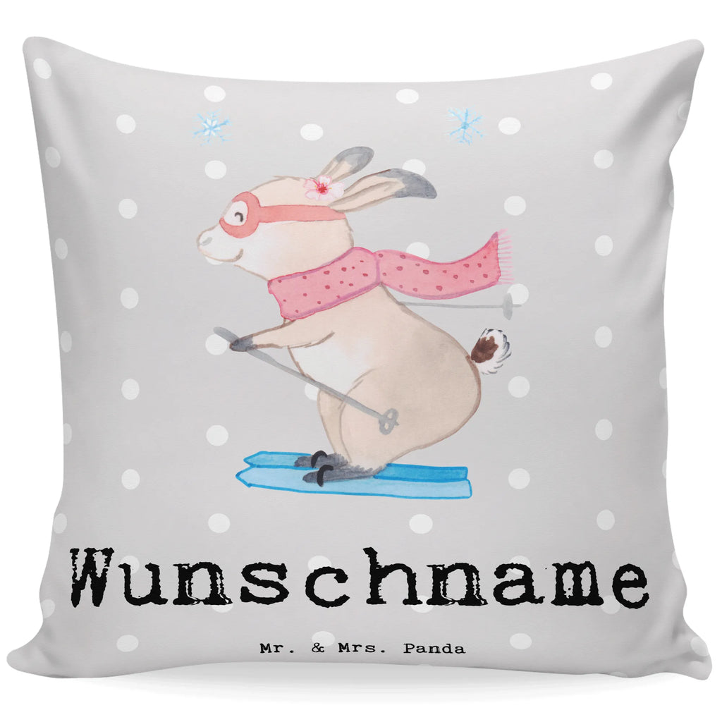 Personalised cushion Hare To ski Gift, sport, hobby, giving, thank you, award, profit, athlete, skiing, ski sport, Skiing, ski race, ski competition