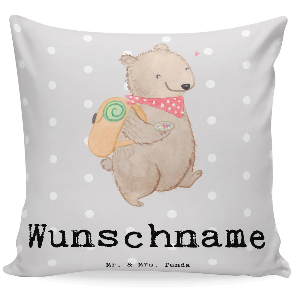 Personalised cushion bear Hike Gift, sport, hobby, giving, thank you, award, profit, athlete, outdoor sports, mountaineering, winter tours, walking, Hiking, leisure sports, discovering nature