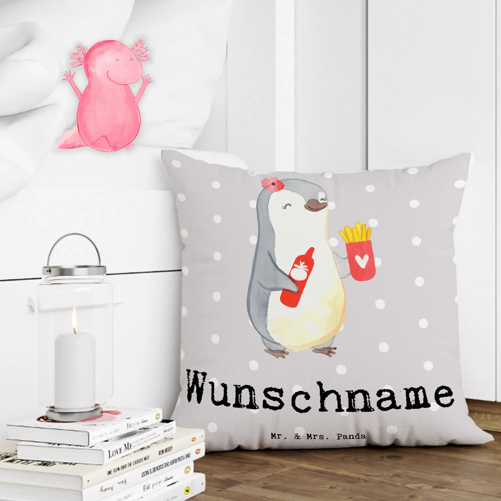 Personalizowana poduszka Właścicielka budki z przekąskami serce Zawód, Wykształcenie, Jubileusz, Pożegnanie, Emerytura, Kolega, Koleżanka, Prezent, Dawać, Pracownik, Współpracownik, Firma, Dziękuję, Dziękuję bardzo