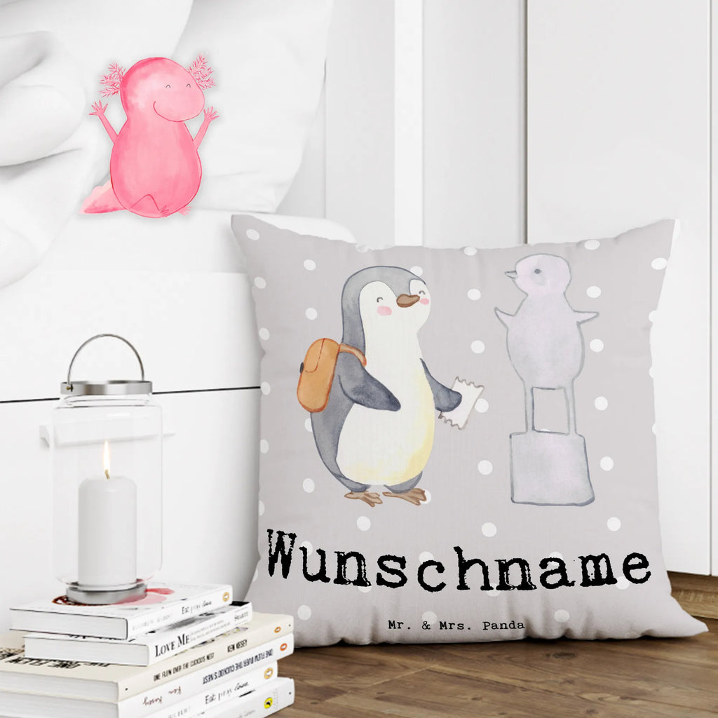 Personalizowana poduszka Pingwin Odwiedź muzeum Prezent, Sport, Dyscyplina sportowa, Hobby, Darować, Dziękuję, Dzięki, Wyróżnienie, Wygrana, Sportowiec