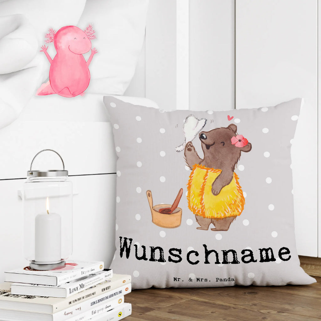 Personalised cushion Sauna Mistress Heart gift, gift idea, best, farewell gift, passing exam, anniversary, retirement, promotion, job start, sayings, funny, profession