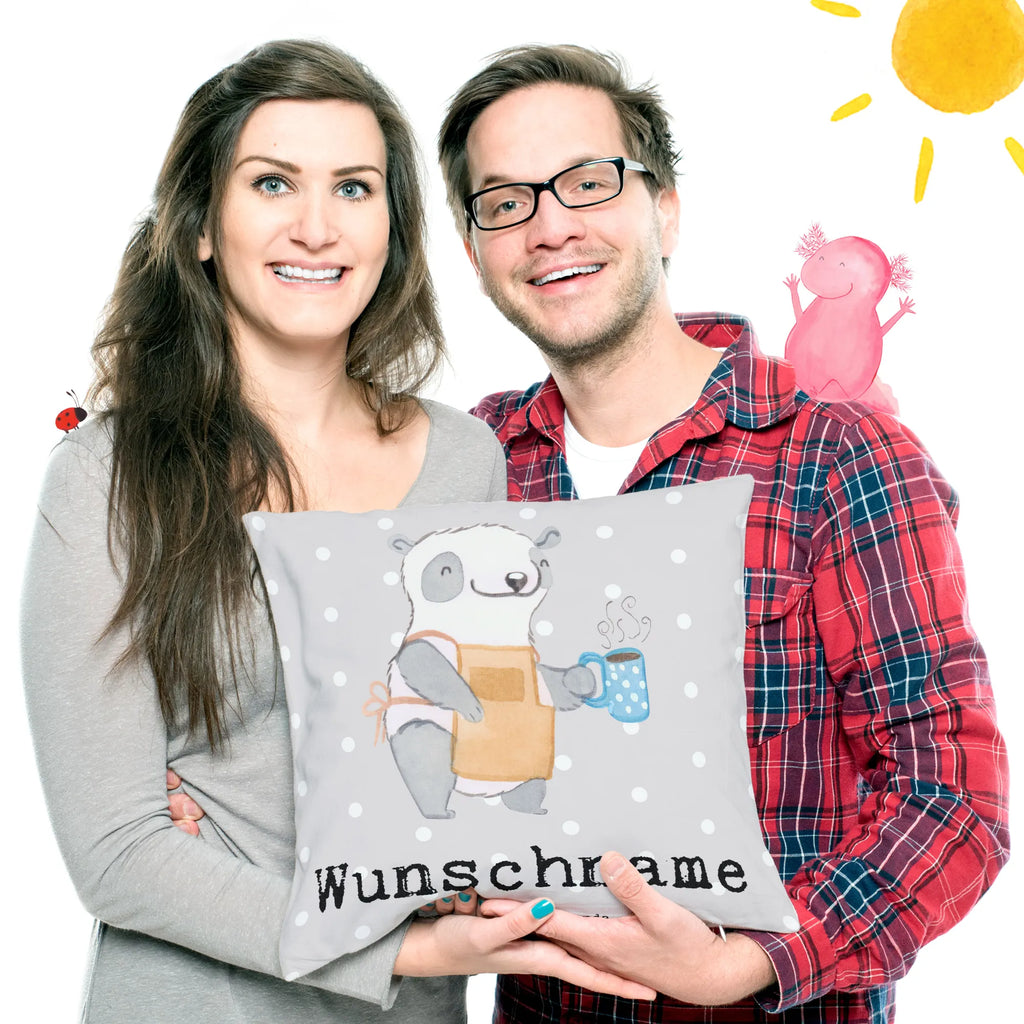 Personalisiertes Kissen Barista mit Herz Kopfkissen, Name, bedrucken, Wunschname, personalisiert, Kissen, Beruf, Ausbildung, Jubiläum, Abschied, Rente, Kollege, Kollegin, Geschenk, Schenken, Arbeitskollege, Mitarbeiter, Firma, Danke, Dankeschön, Kaffee, Eröffnung Cafe, Barista
