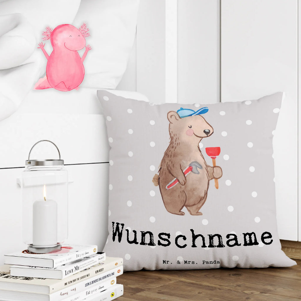 Personalised cushion Plumber Heart gift, gift idea, best, farewell gift, passing exam, anniversary, retirement, promotion, job start, sayings, funny, profession