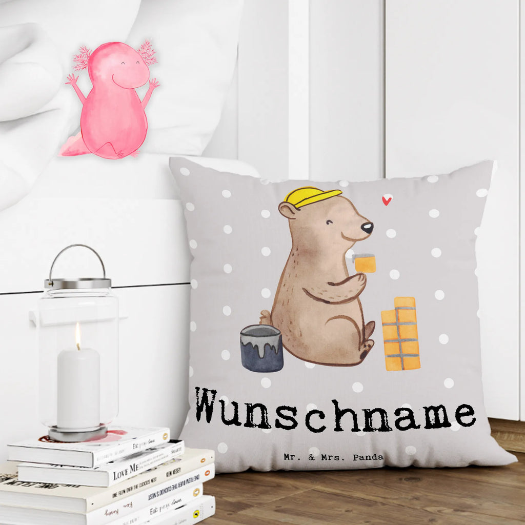 Personalised cushion bricklayer heart gift, gift idea, best, farewell gift, passing exam, anniversary, retirement, promotion, job start, sayings, funny, profession