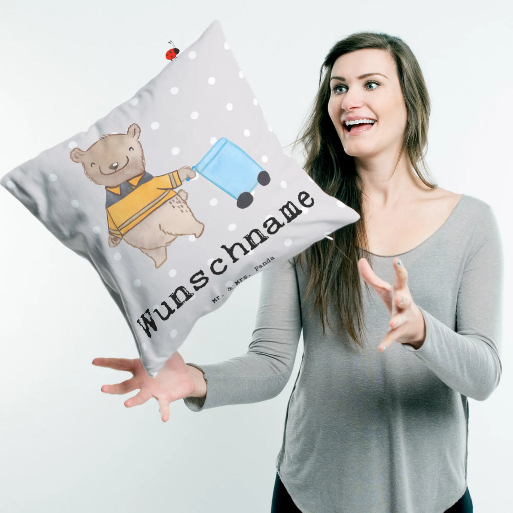 Personalised cushion Waste collector Heart gift, gift idea, best, farewell gift, passing exam, anniversary, retirement, promotion, job start, sayings, funny, profession