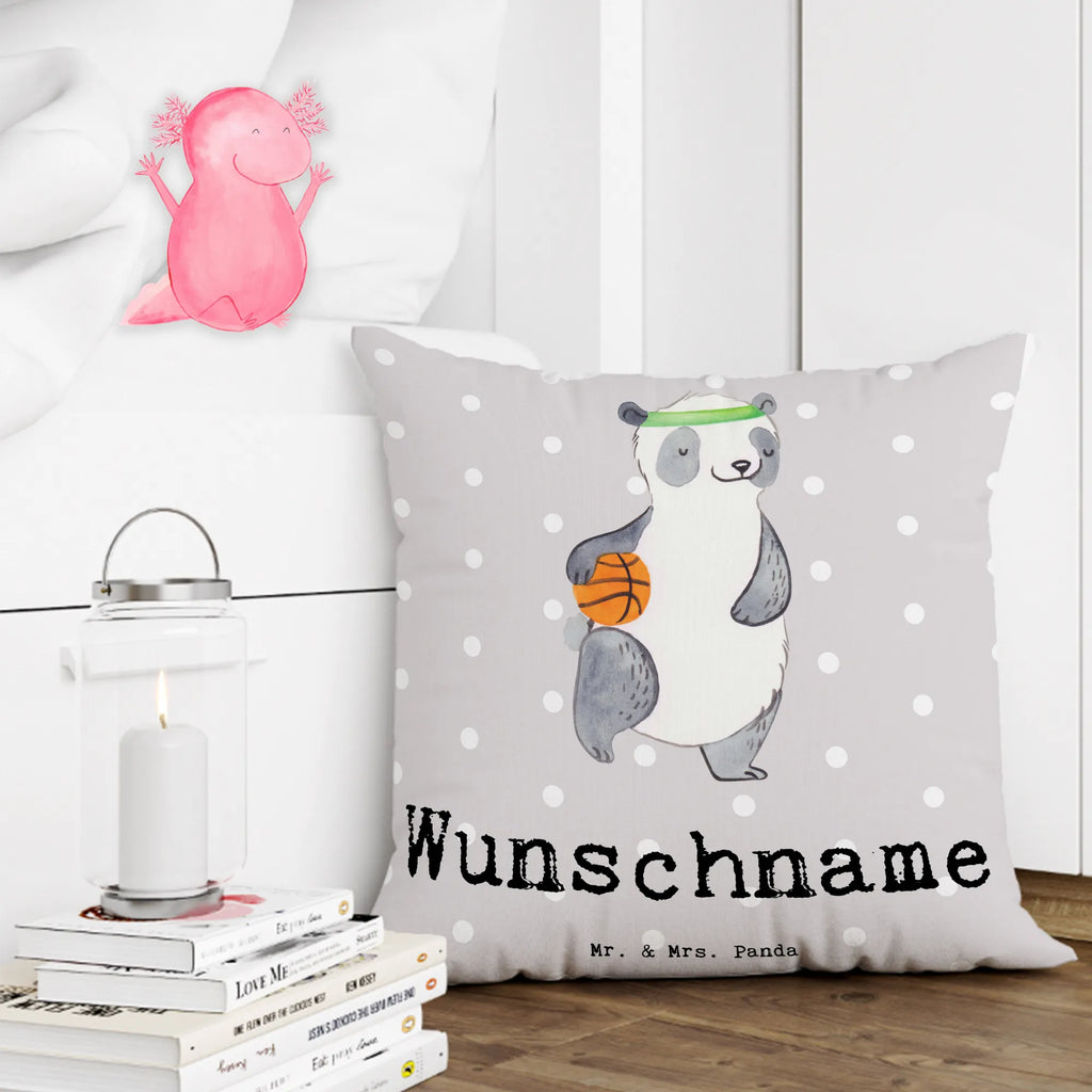 Personalised cushion panda basketball Gift, sport, hobby, giving, thank you, award, profit, athlete, basketball court, basketball club, basketball, basketball association