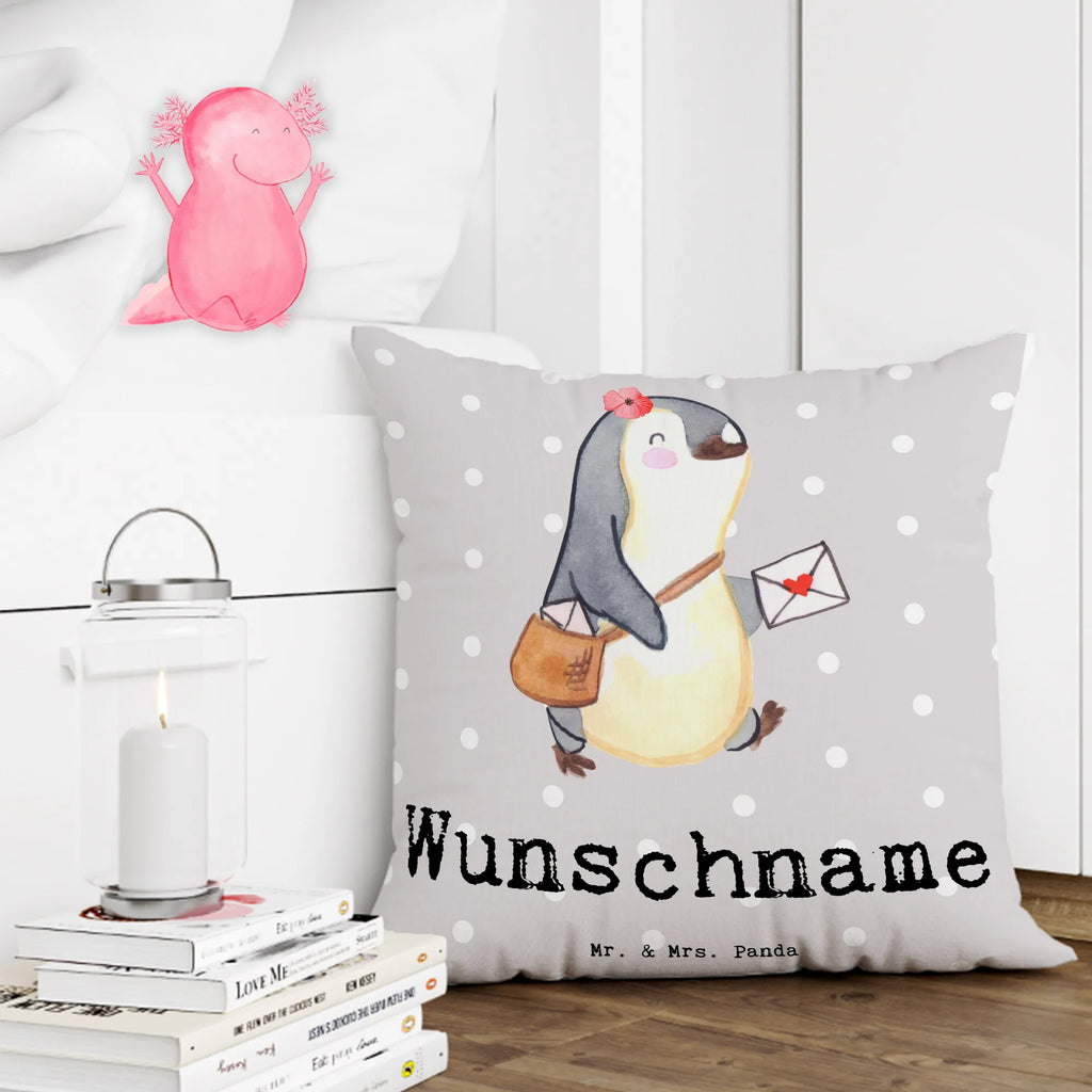 Personalised cushion mailwoman heart gift, gift idea, best, farewell gift, passing exam, anniversary, retirement, promotion, job start, sayings, funny, profession